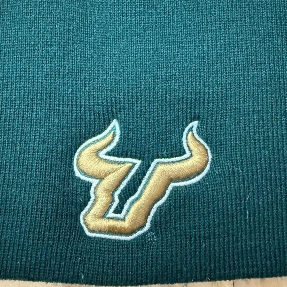 USF South Florida Bulls green beanie hat stocking cap embroidered logo